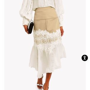 Alexis Beretti High Rise linen lace combo skirt xs 0 - 2